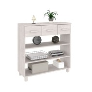 Table console Blanc 90x35x90 cm Bois massif de pin