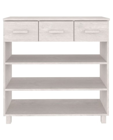 Table console Blanc 90x35x90 cm Bois massif de pin