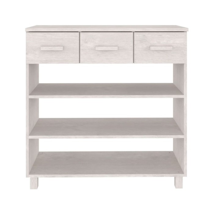 Table console Blanc 90x35x90 cm Bois massif de pin