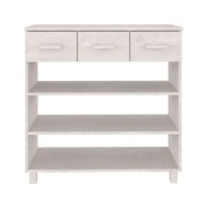 Table console Blanc 90x35x90 cm Bois massif de pin