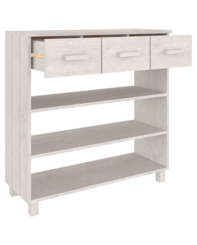 Table console Blanc 90x35x90 cm Bois massif de pin