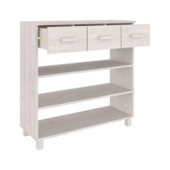 Table console Blanc 90x35x90 cm Bois massif de pin