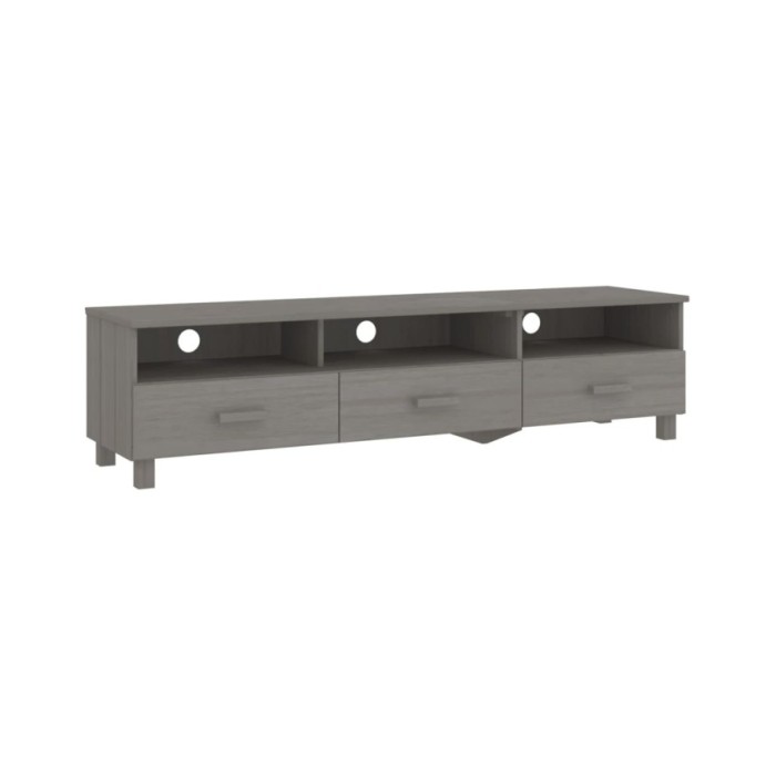 Meuble TV Gris clair 158x40x40 cm Bois de pin solide