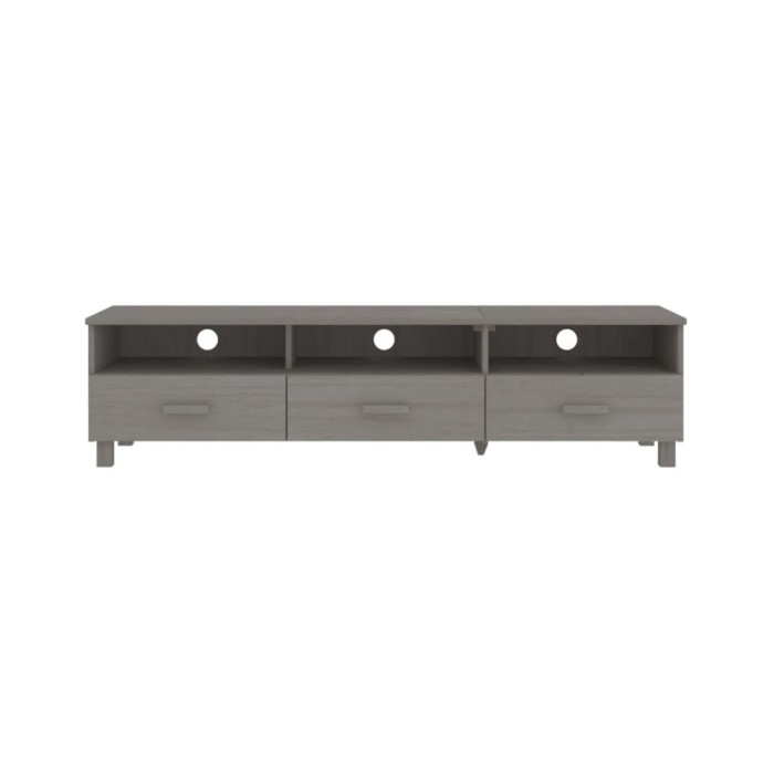 Meuble TV Gris clair 158x40x40 cm Bois de pin solide