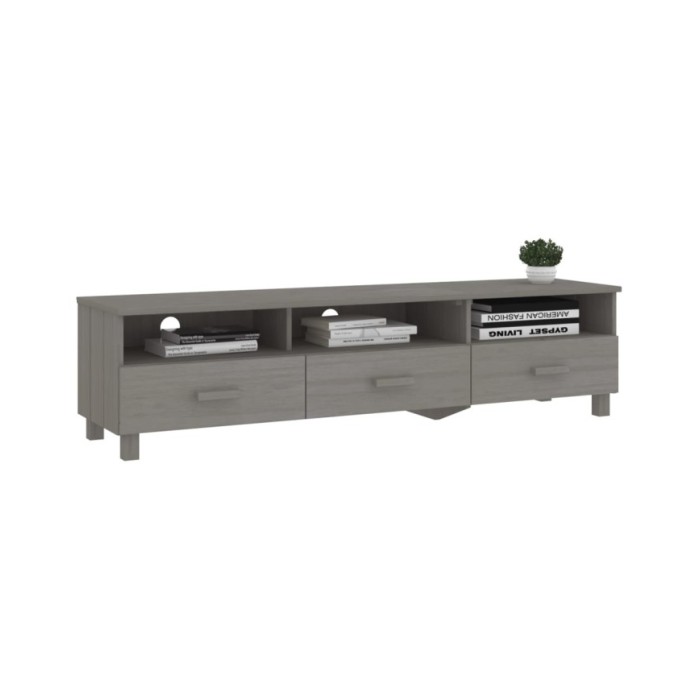 Meuble TV Gris clair 158x40x40 cm Bois de pin solide