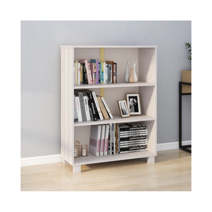 Bibliothèque Blanc 85x35x112 cm Bois de pin massif