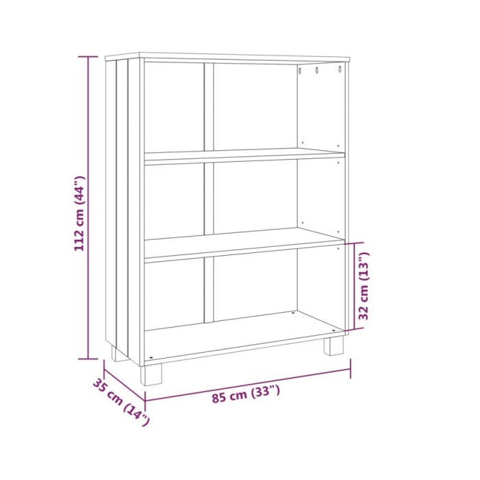 Bibliothèque Blanc 85x35x112 cm Bois de pin massif