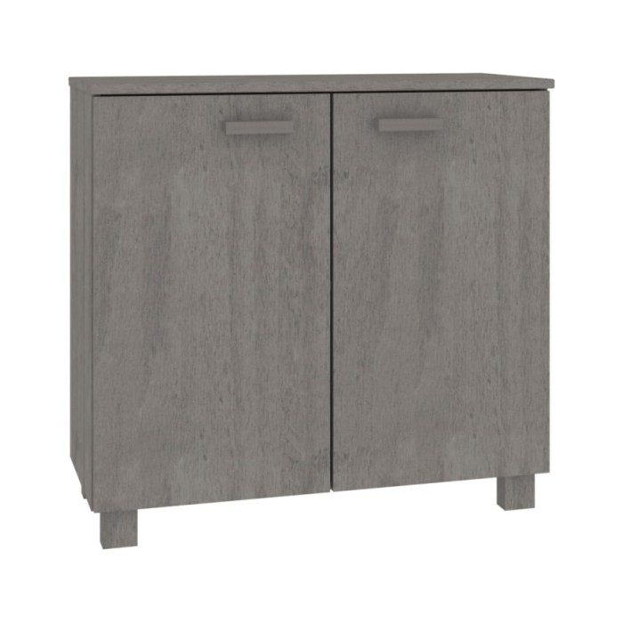 Buffet Gris clair 85x35x80 cm Bois massif de pin