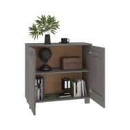 Buffet Gris clair 85x35x80 cm Bois massif de pin