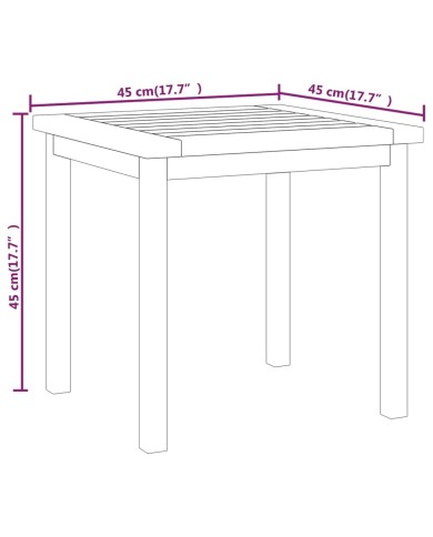 Table d'appoint 45x45x45 cm Bois massif de teck