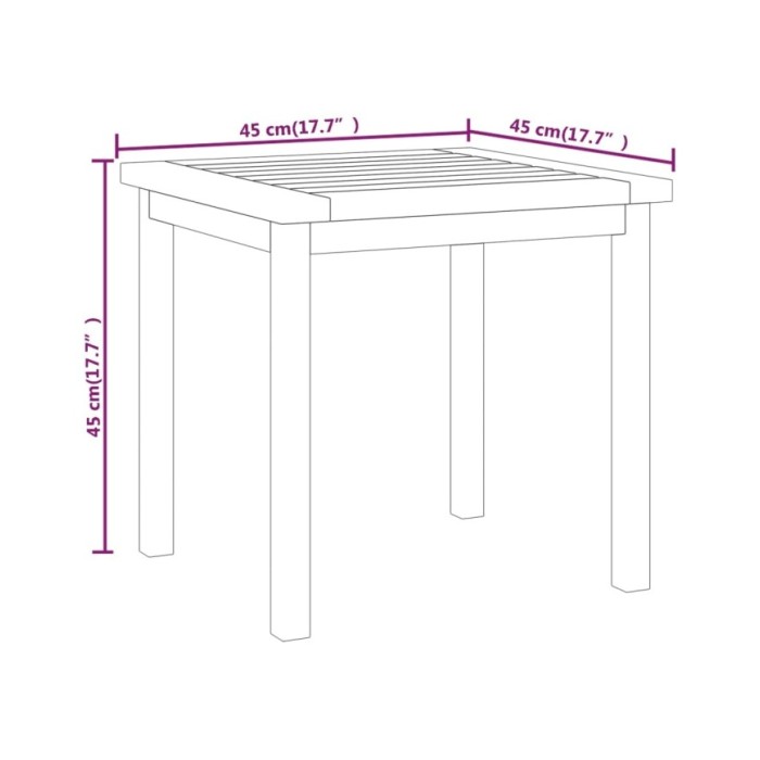 Table d'appoint 45x45x45 cm Bois massif de teck