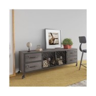 Meuble TV Argenté 110x30x40 cm Fer