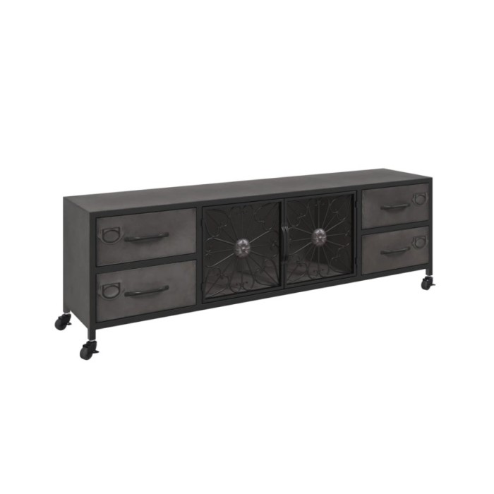 Meuble TV Argenté 110x30x40 cm Fer
