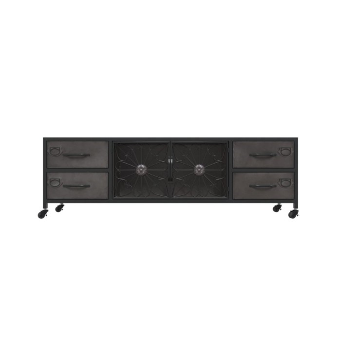 Meuble TV Argenté 110x30x40 cm Fer