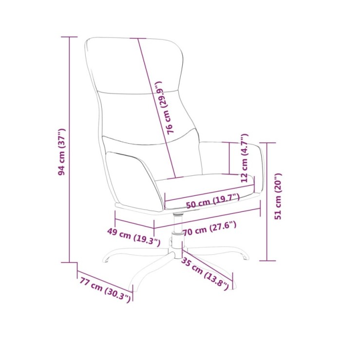 Chaise de relaxation Gris foncé Similicuir daim