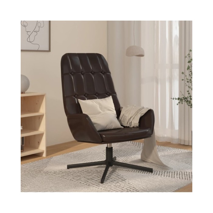 Chaise de relaxation Marron brillant Similicuir