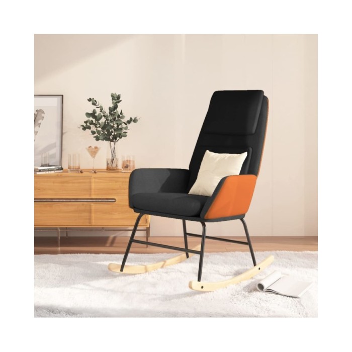 Chaise à bascule Noir Tissu