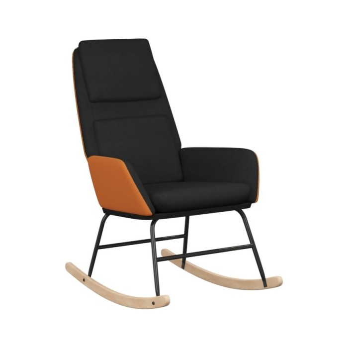 Chaise à bascule Noir Tissu