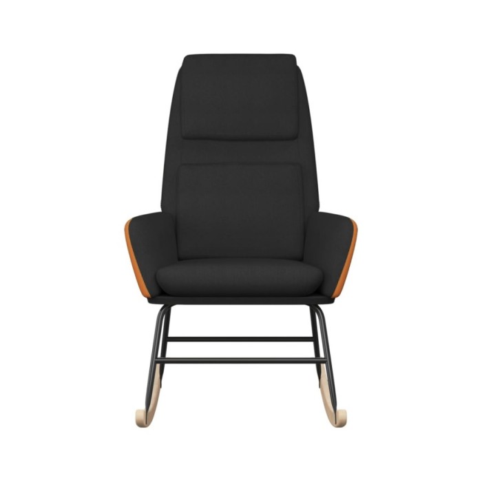 Chaise à bascule Noir Tissu