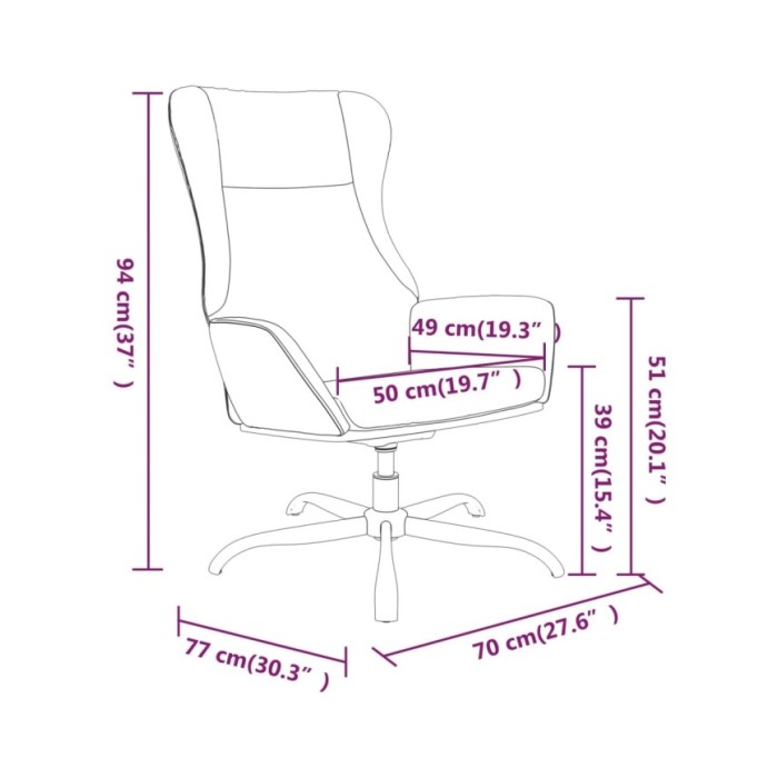 Chaise de relaxation Noir Similicuir