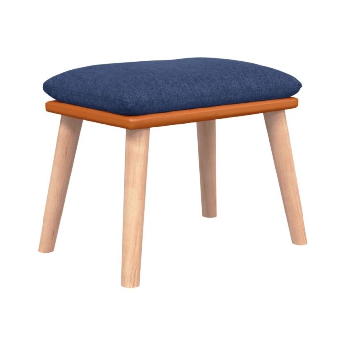 Repose-pied Bleu 45x29,5x39 cm Tissu et similicuir