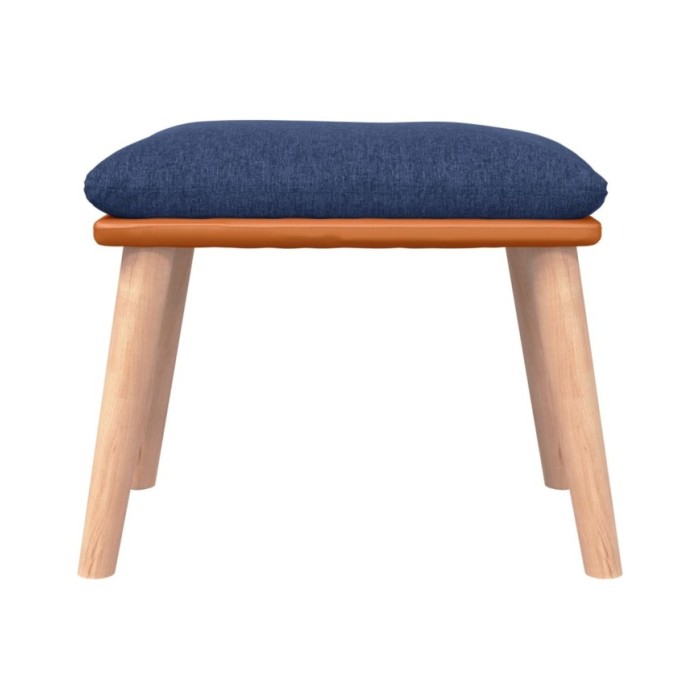 Repose-pied Bleu 45x29,5x39 cm Tissu et similicuir