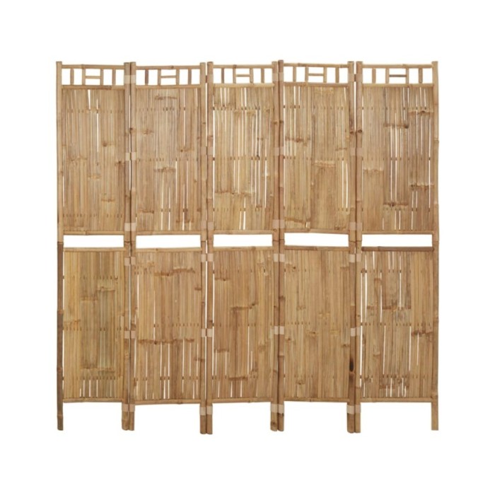 Cloison de séparation 5 panneaux Bambou 200x180 cm