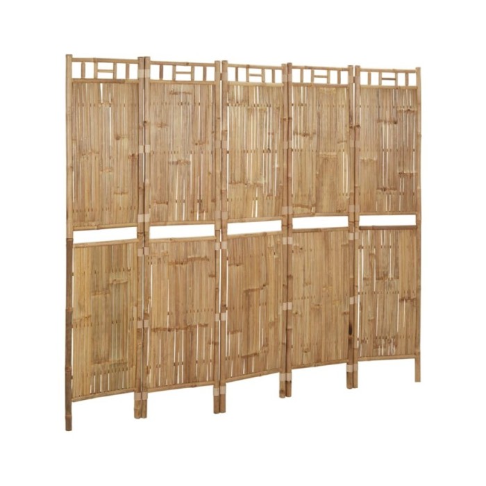 Cloison de séparation 5 panneaux Bambou 200x180 cm