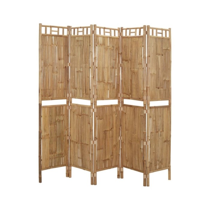 Cloison de séparation 5 panneaux Bambou 200x180 cm
