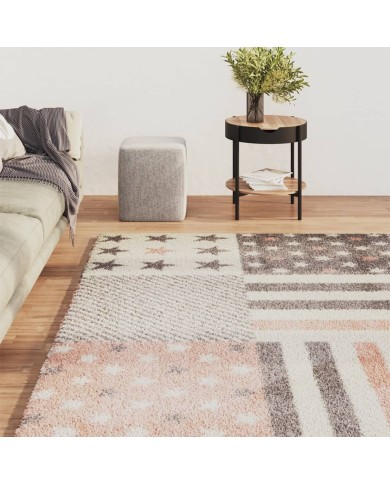 Tapis pour enfants 120x170 cm Motif d'étoiles Rose