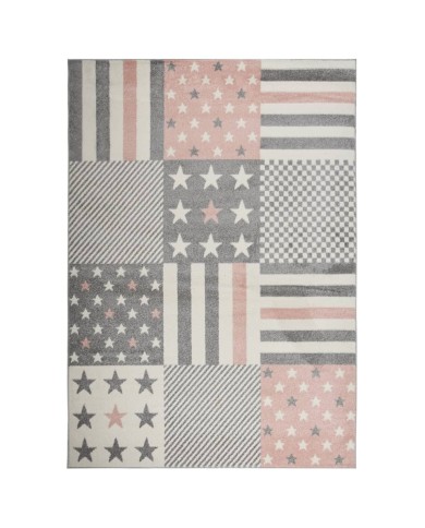 Tapis pour enfants 120x170 cm Motif d'étoiles Rose