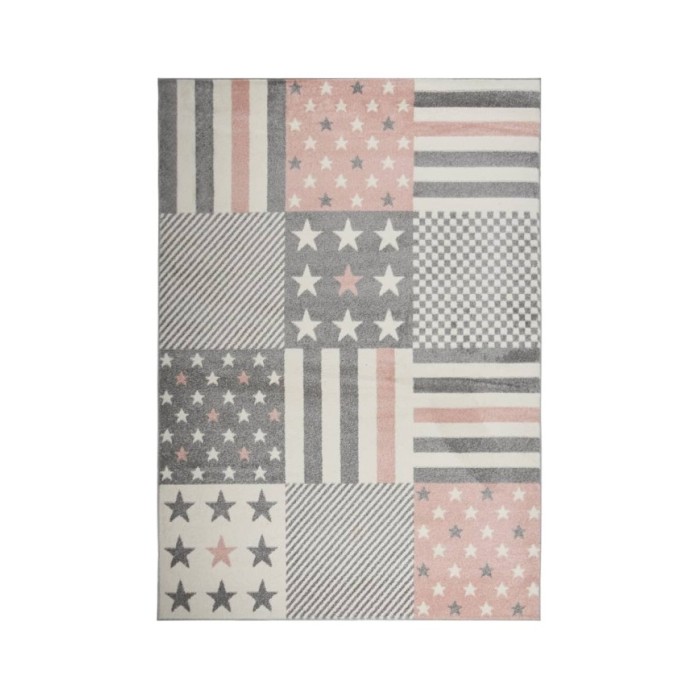 Tapis pour enfants 120x170 cm Motif d'étoiles Rose