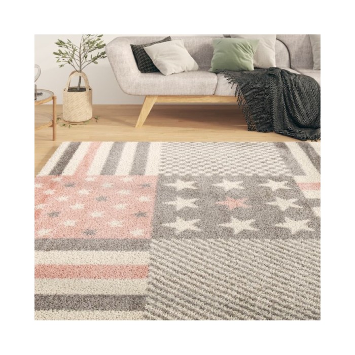 Tapis pour enfants 120x170 cm Motif d'étoiles Rose