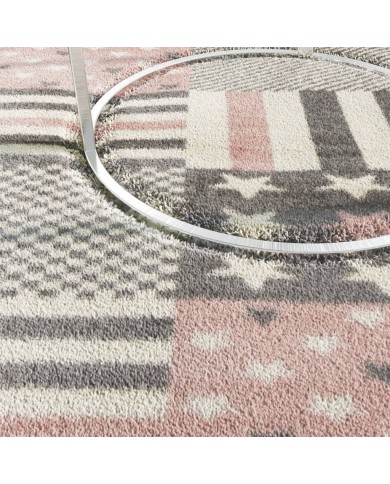 Tapis pour enfants 120x170 cm Motif d'étoiles Rose