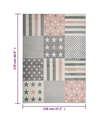 Tapis pour enfants 120x170 cm Motif d'étoiles Rose