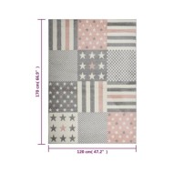 Tapis pour enfants 120x170 cm Motif d'étoiles Rose