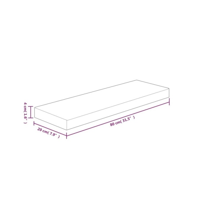 Panneau d'étagère 80x20x4 cm Bois de chêne massif non traité