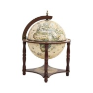 Support à vin bar forme globe Marron Bois d'eucalyptus massif