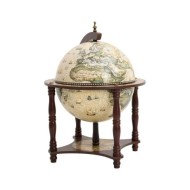 Support à vin bar forme globe Marron Bois d'eucalyptus massif