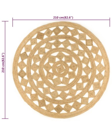 Tapis fait à la main Jute tressée 210 cm