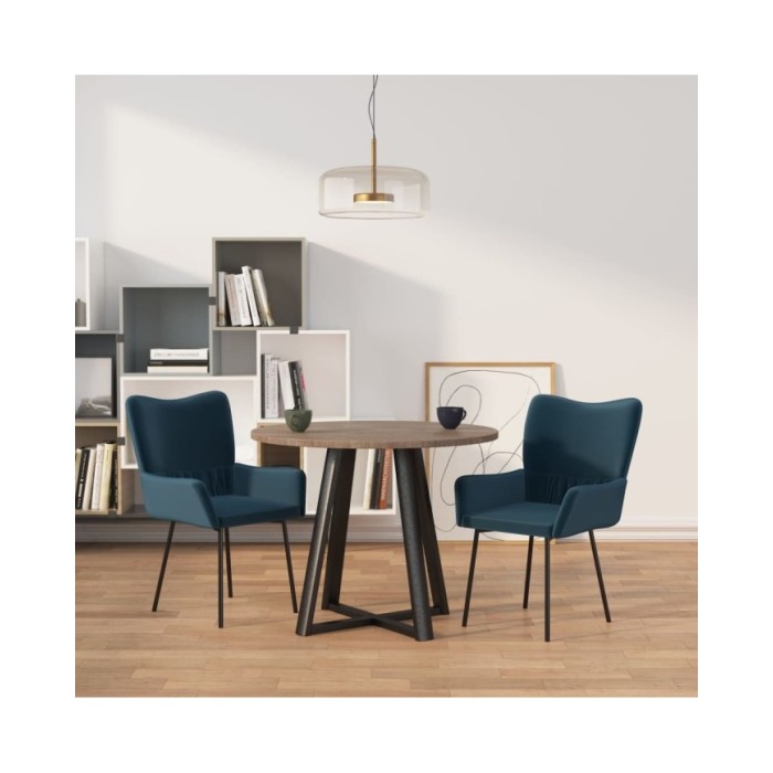 Chaises de salle à manger 2 pcs Bleu Velours