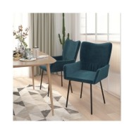 Chaises de salle à manger 2 pcs Bleu Velours
