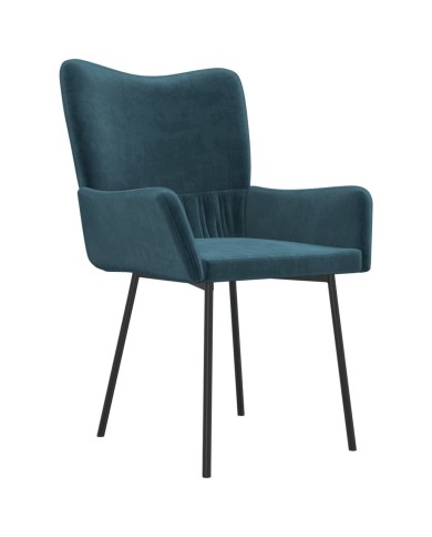 Chaises de salle à manger 2 pcs Bleu Velours