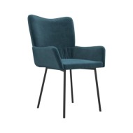 Chaises de salle à manger 2 pcs Bleu Velours