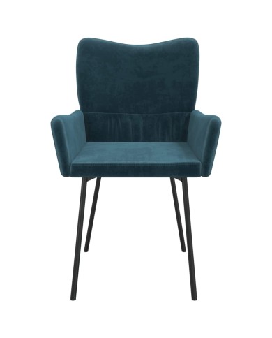 Chaises de salle à manger 2 pcs Bleu Velours