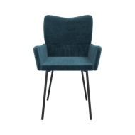 Chaises de salle à manger 2 pcs Bleu Velours