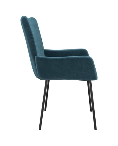 Chaises de salle à manger 2 pcs Bleu Velours