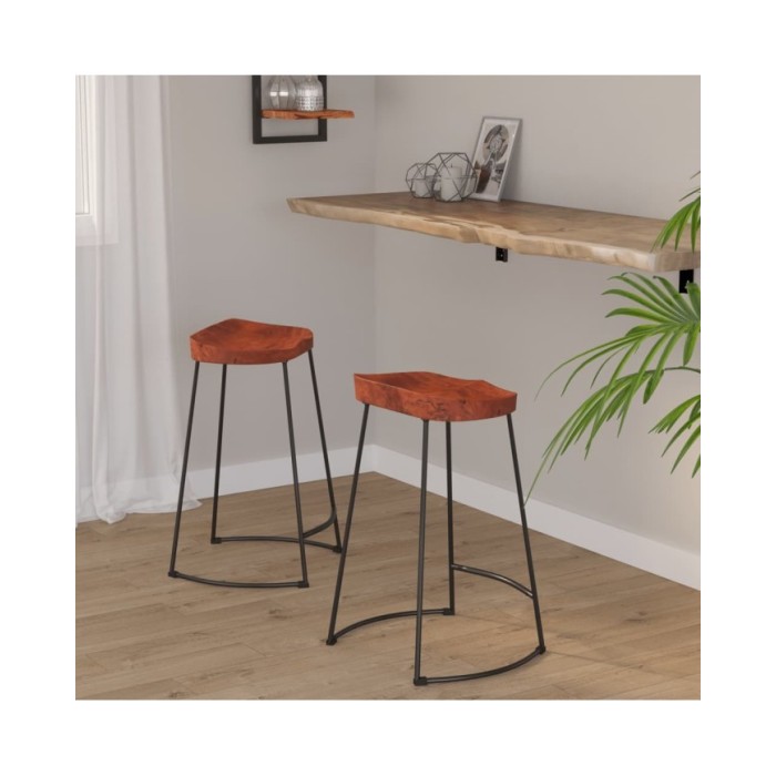 Tabourets de bar Gavin 2 pcs 45x40x63 cm Bois massif manguier