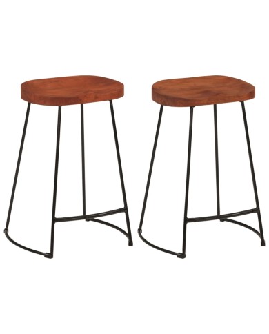 Tabourets de bar Gavin 2 pcs 45x40x63 cm Bois massif manguier