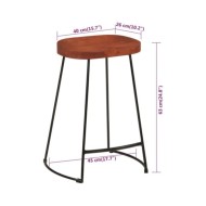 Tabourets de bar Gavin 2 pcs 45x40x63 cm Bois massif manguier